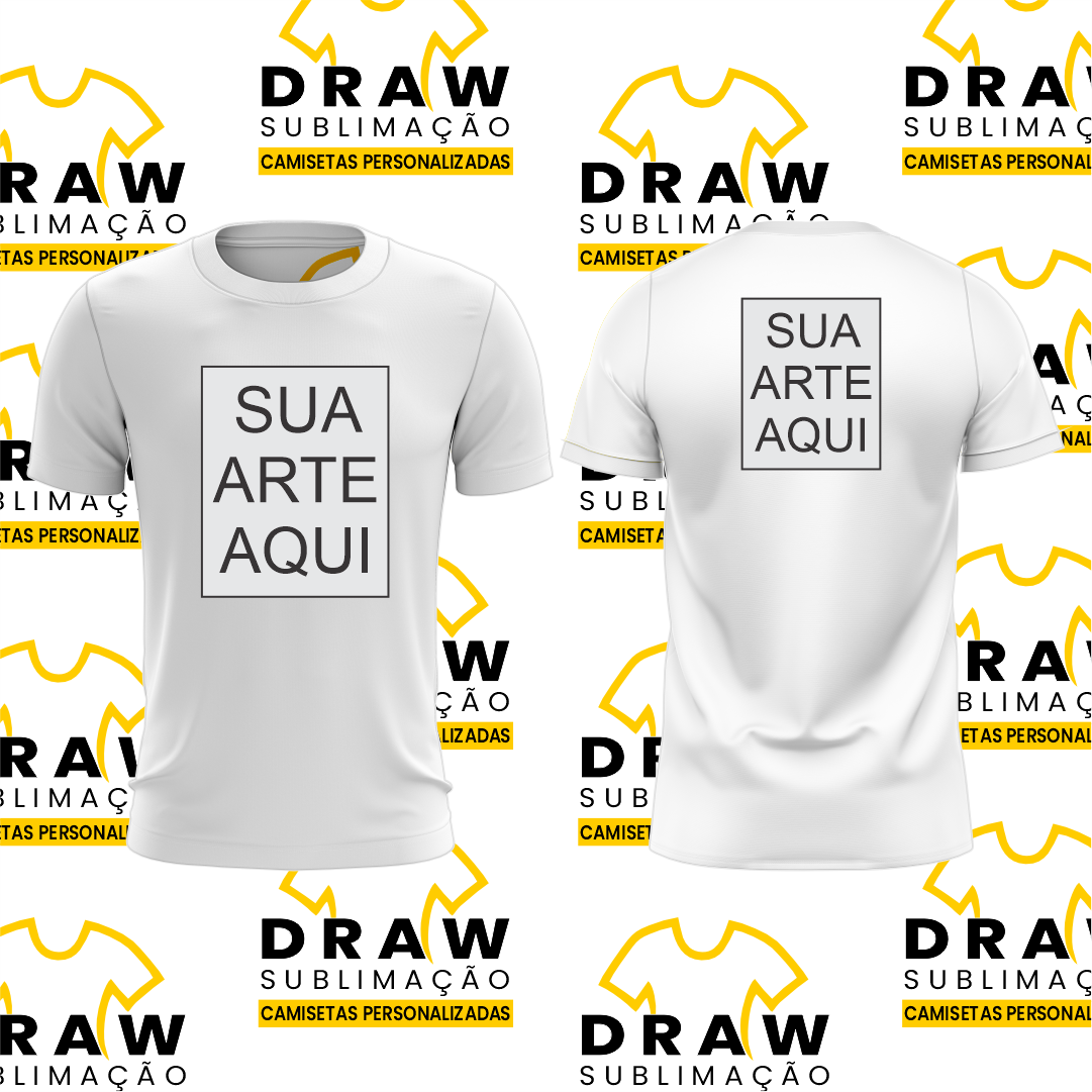 CAMISA BRANCA ESTAMPA FRENTE e COSTA